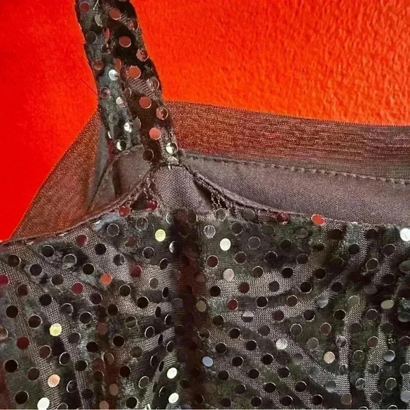 Vintage 90s/Y2K Black sequin zebra print mini dress size M - Picture 5 of 7